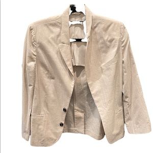 Brunello Cucinelli Virgin Wool Blazer with metal and silk insert panels